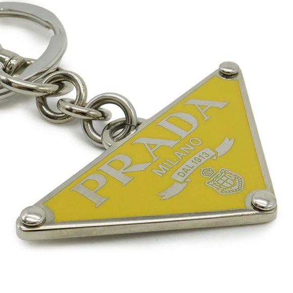 PRADA Prada Triangle Keychain/Bag Charm, Metal, Yellow, 2PS057 - Picture 5 of 6